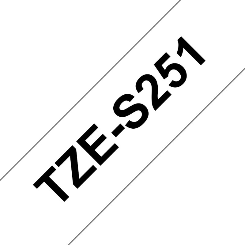 TZe-S251 - Extra starker Klebstoff - Schwarz auf Weis - Rolle (2,4 cm x 8 m)